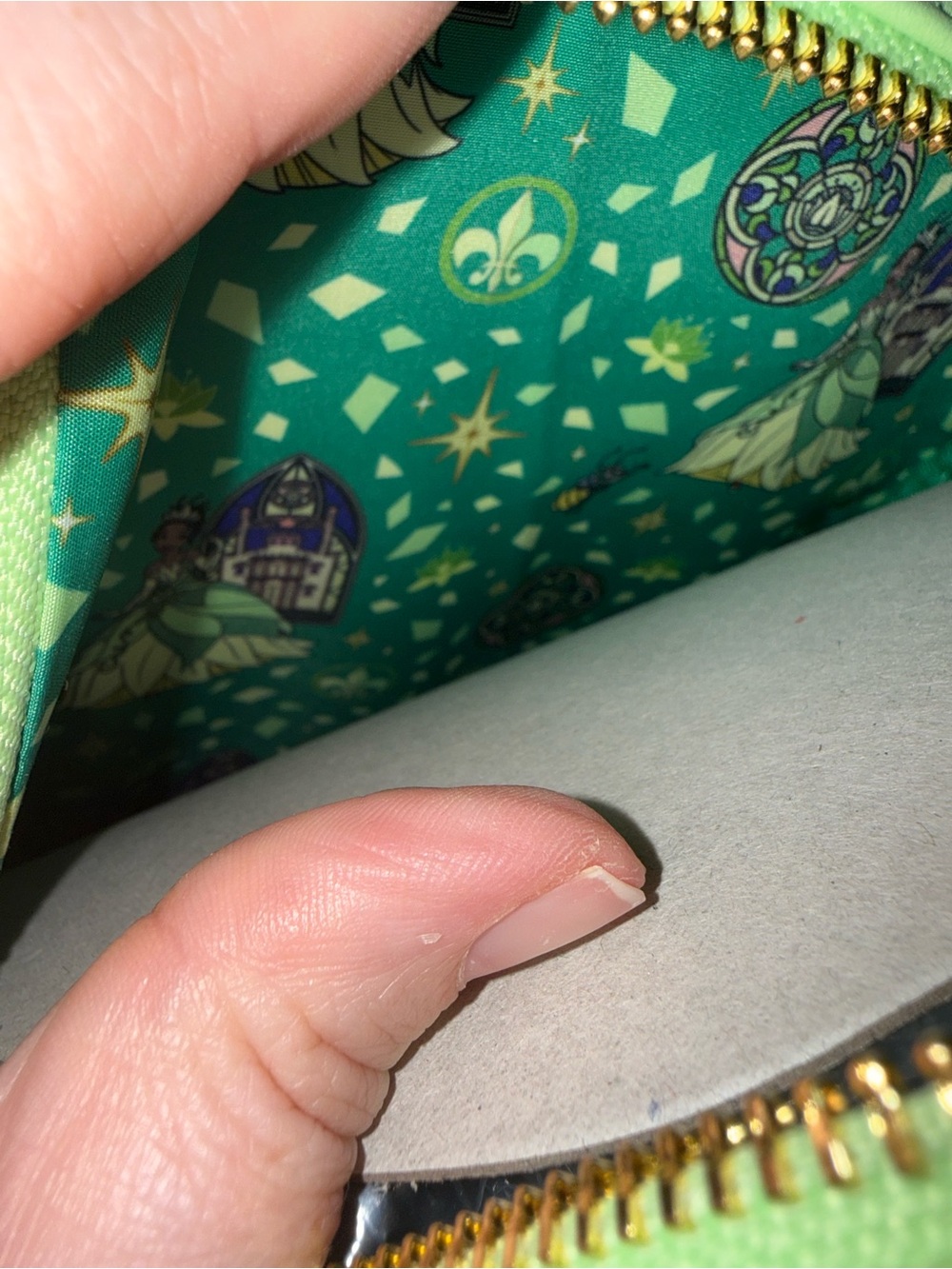 Loungefly Green Tiana Stained-Glass Mini Backpack - Picture 8 of 8